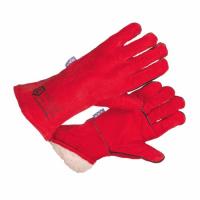 Краги спилковые ТРЕК искусственный мех пятипалые